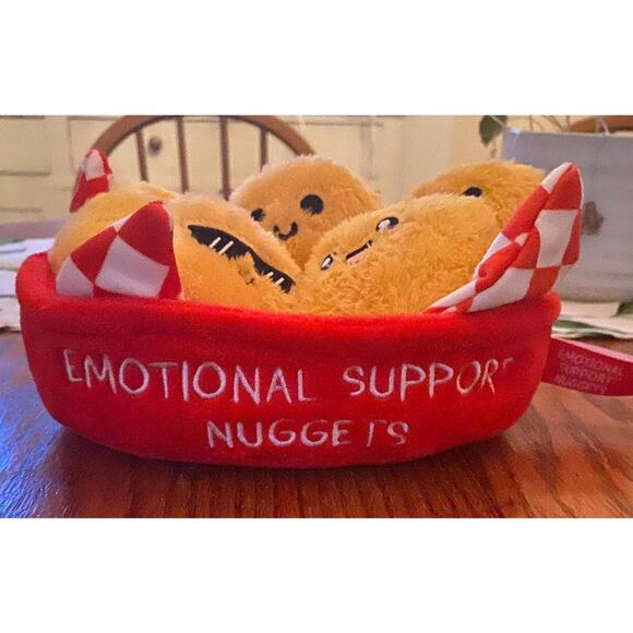 Emotional Support Nuggets Plush Toy Cute Soft Stuffed Chicken Nugget Gift Basket - Picture 3 of 5